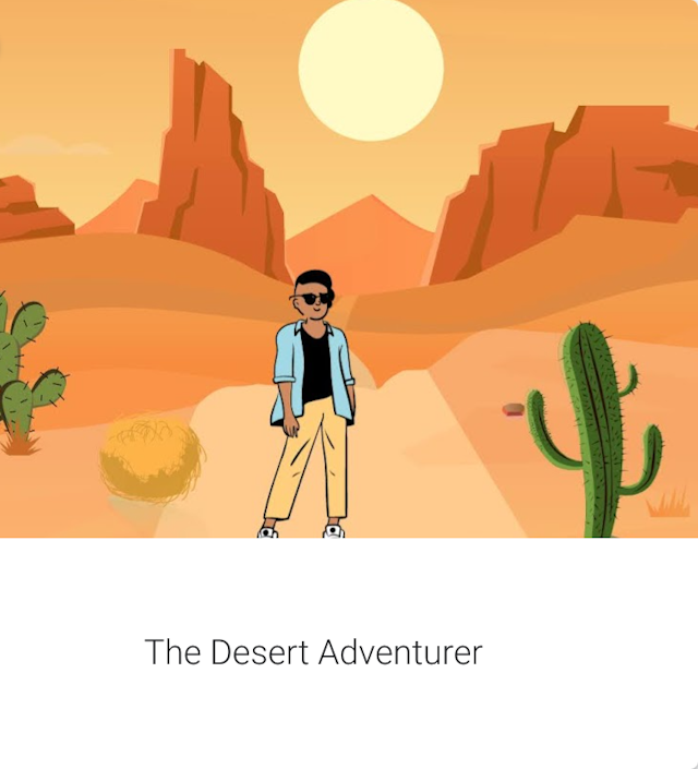 Storybook cover for 'The Desert Adventurer'